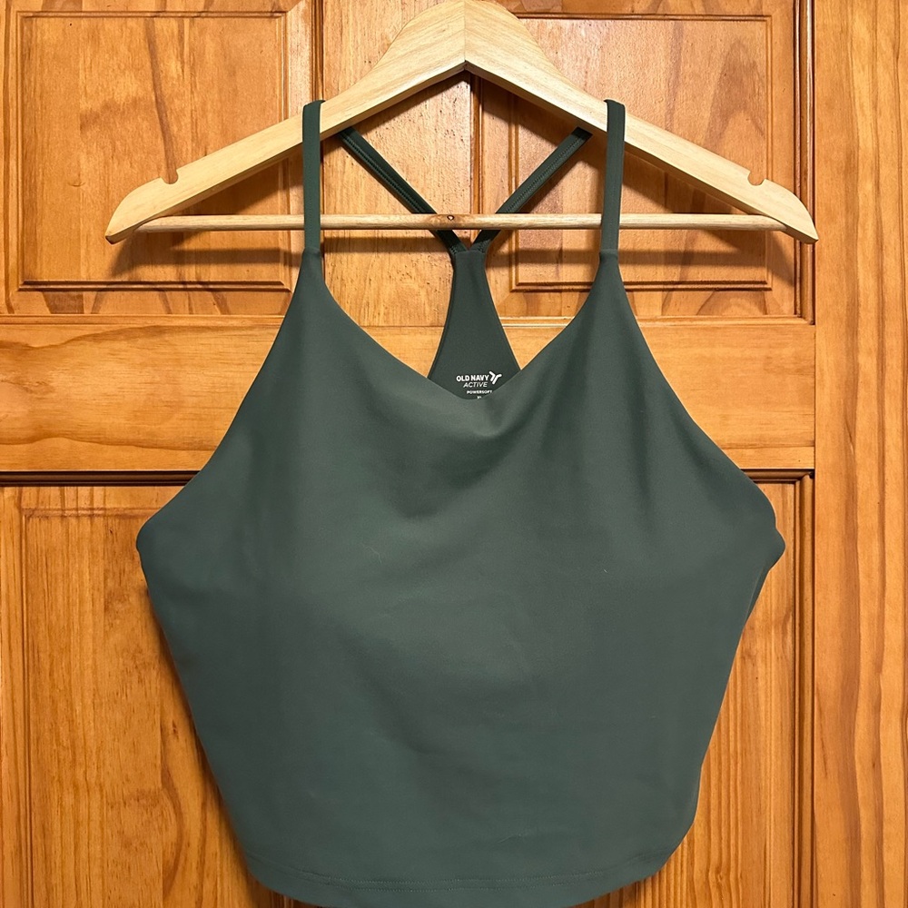 Old Navy Green Sleeveless Crop Bra